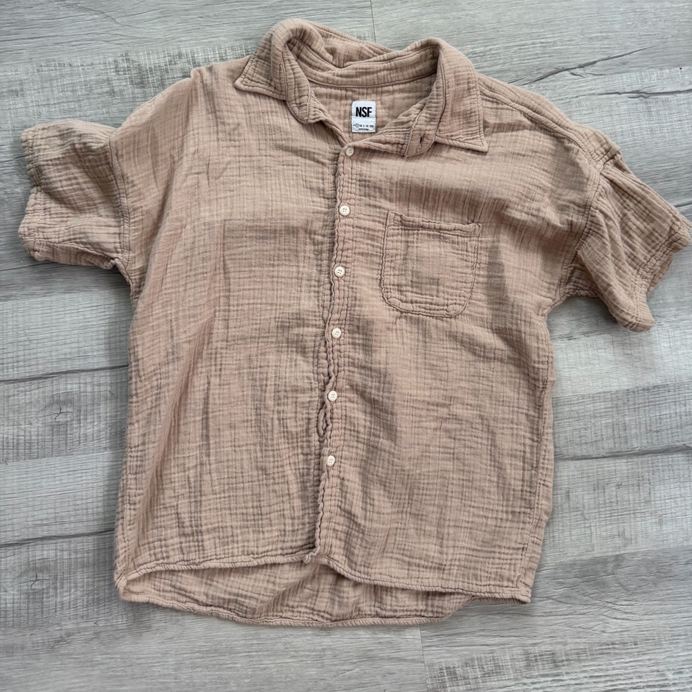 NSF cotton gauze top in light brown